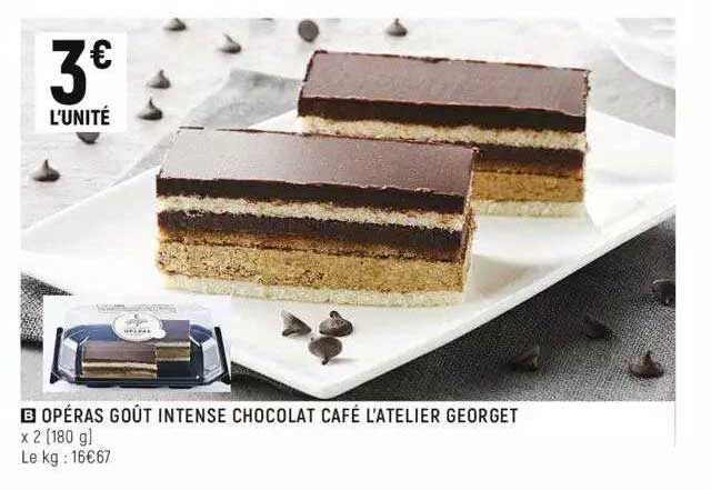opéras goût intense chocolat café l'atelier georget