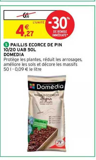 paillis écorce de pin 10-20 uab 50l domédia