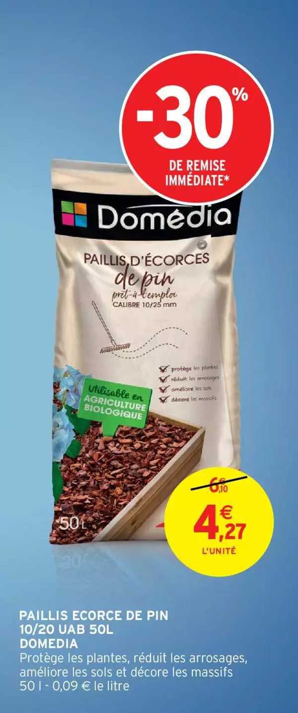 paillis écorce de pin 10-20 uab 50l domédia