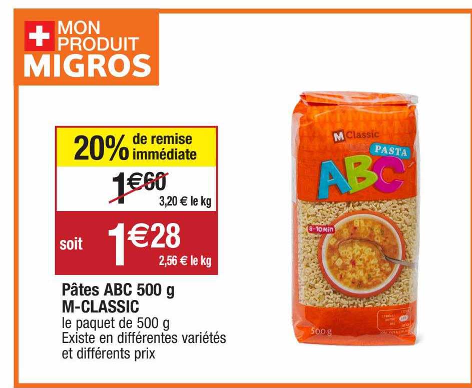 pâtes abc 500 g m-classic