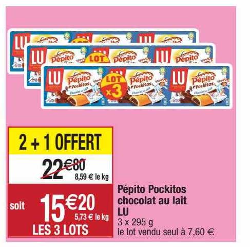pépito pockitos chocolat au lait lu