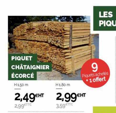 Piquet Châtaignier écorcé