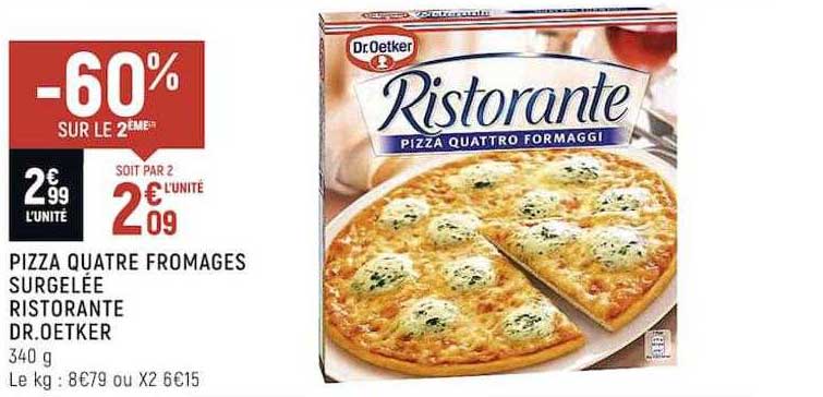 pizza quatre fromages surgelée ristorante dr. oetker