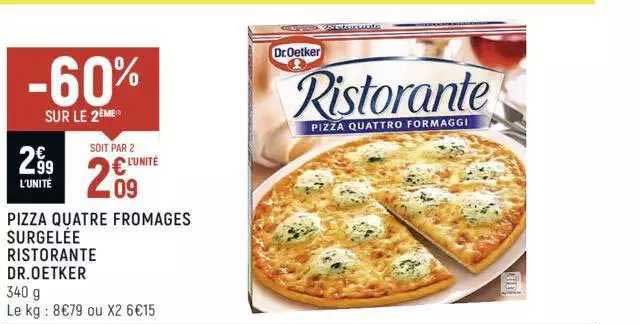 pizza quatre fromages surgelée ristorante dr.oetker