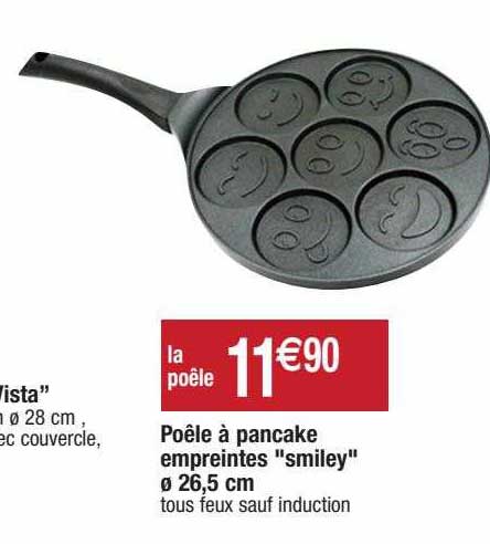 poêle à pancake empreintes "smiley" ø 26,5 cm