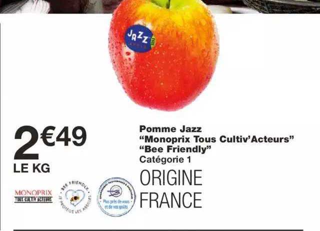 pomme jazz "monoprix tous cultiv'acteurs" "bee friendly"