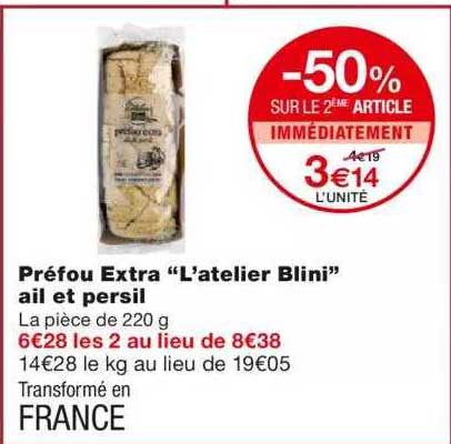 préfou extra "l'atelier blini" ail et persil