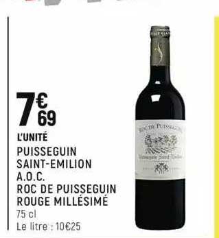 puisseguin saint-émilion a.o.c. roc de puisseguin rouge millésimé