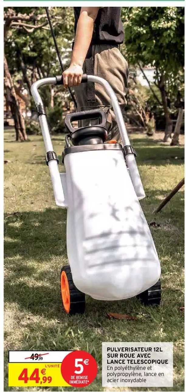 pulvérisateur 12l sur roue avec lance télescopique