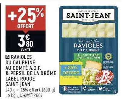 ravioles du dauphiné au comté a.o.p. & persil de la drôme label rouge saint-jean