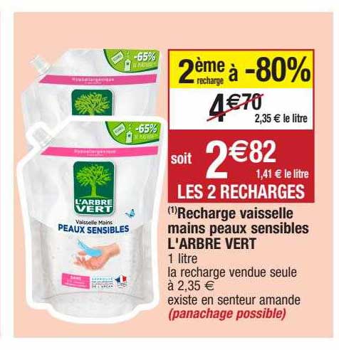 Recharge Vaisselle Mains Peaux Sensibles L'arbre Vert
