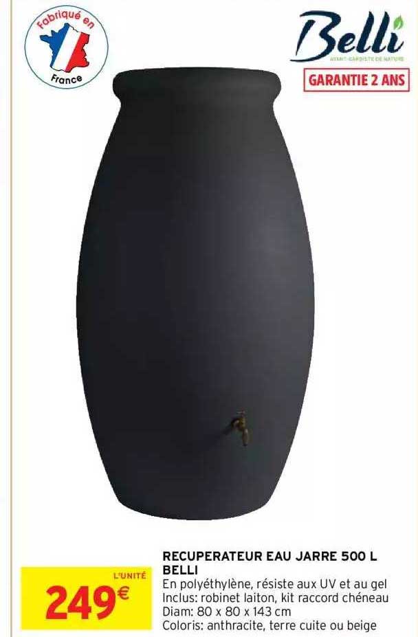 Récupérateur Eau Jarre 500 L Belli
