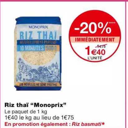 Riz Thaï "monoprix"