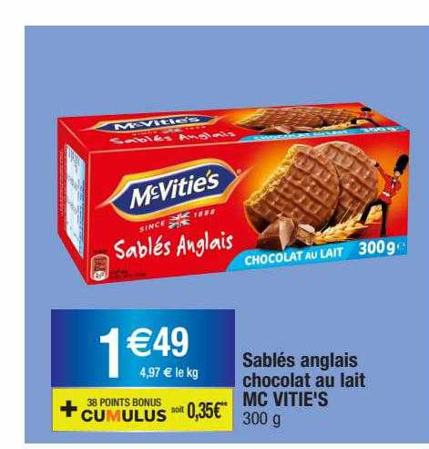 sablés anglais chocolat au lait mc vitie's