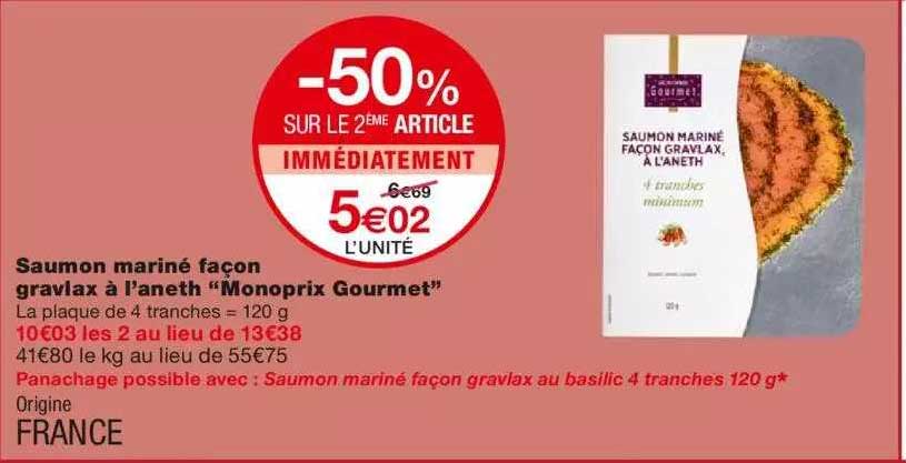 saumon mariné façon graviax à l'aneth "monoprix gourmet"