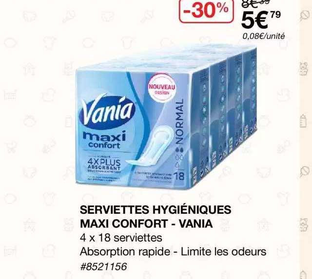 serviettes hygiéniques maxi confort - vania