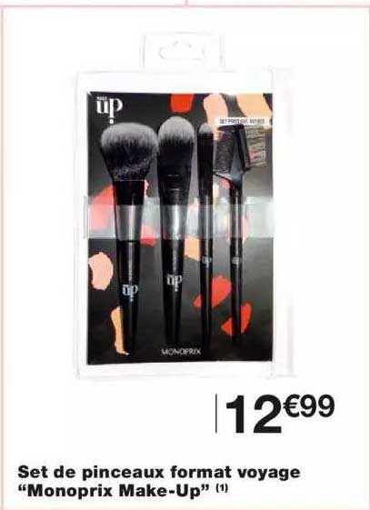 set de pinceaux format voyage "monoprix make-up"