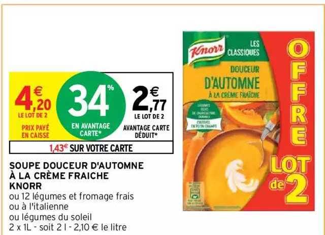 soupe douceur d'automne à la crème fraîche knorr