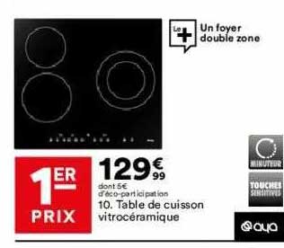 Table De Cuisine Vitrocéramique Aya