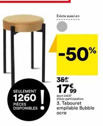 tabouret empilable bubble ocre