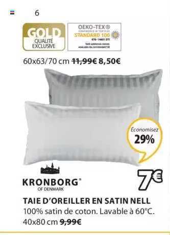 taie d'oreiller en satin nell kronborg