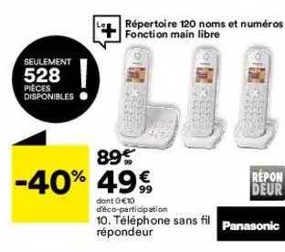 Téléphone Sans Fil Répondeuse