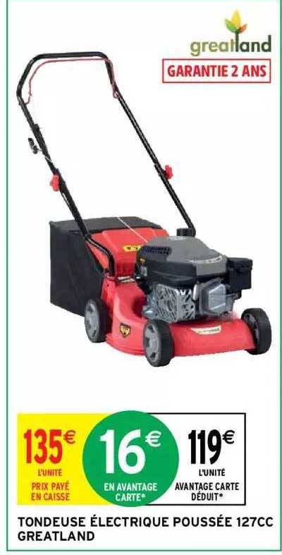Tondeuse électrique Poussée 127cc Greatland