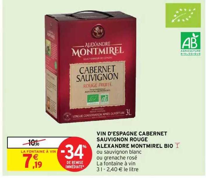 vin d'espagne cabernet sauvignon rouge alexandre montmirel bio