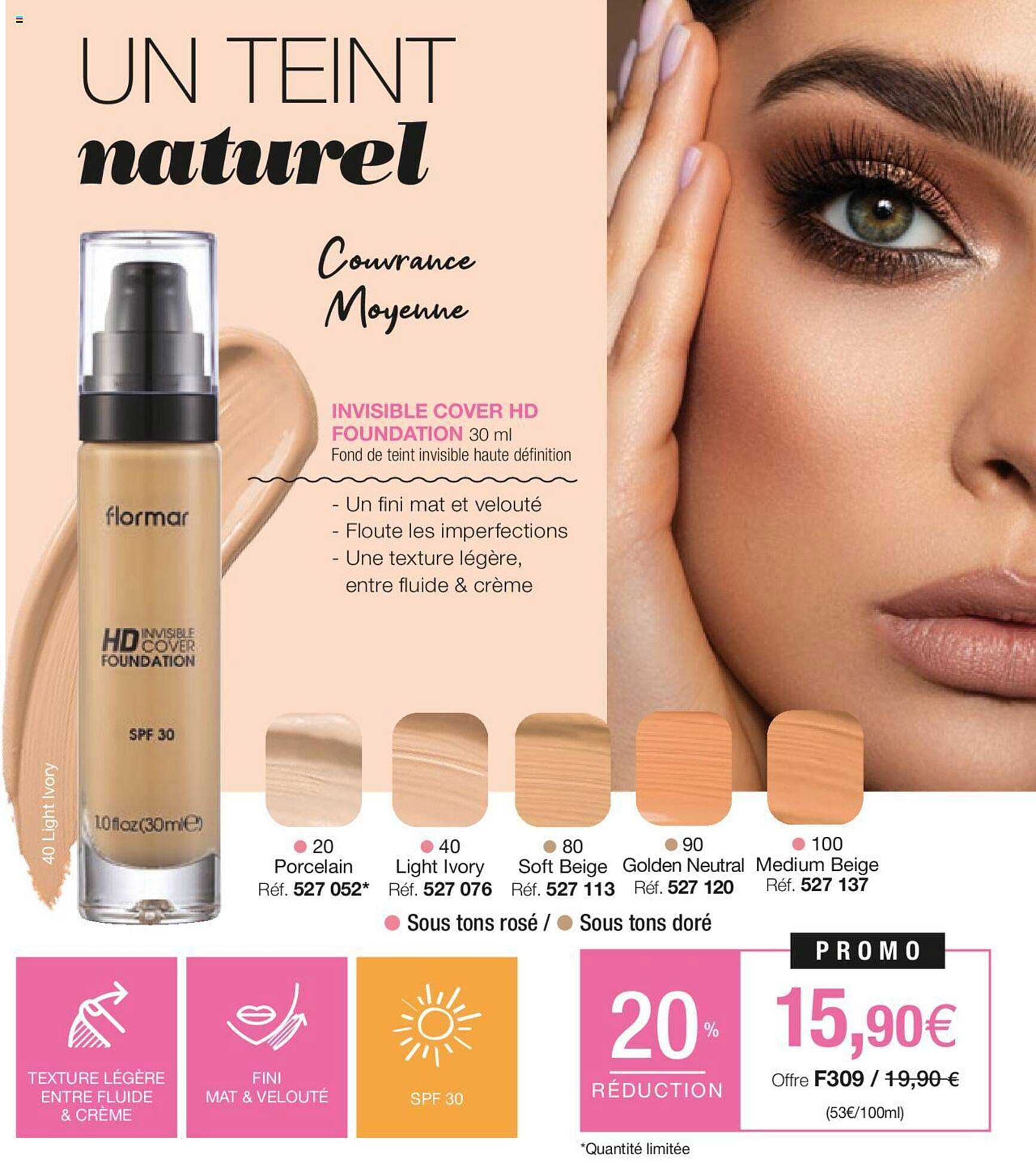 invisible cover hd foundation flormar
