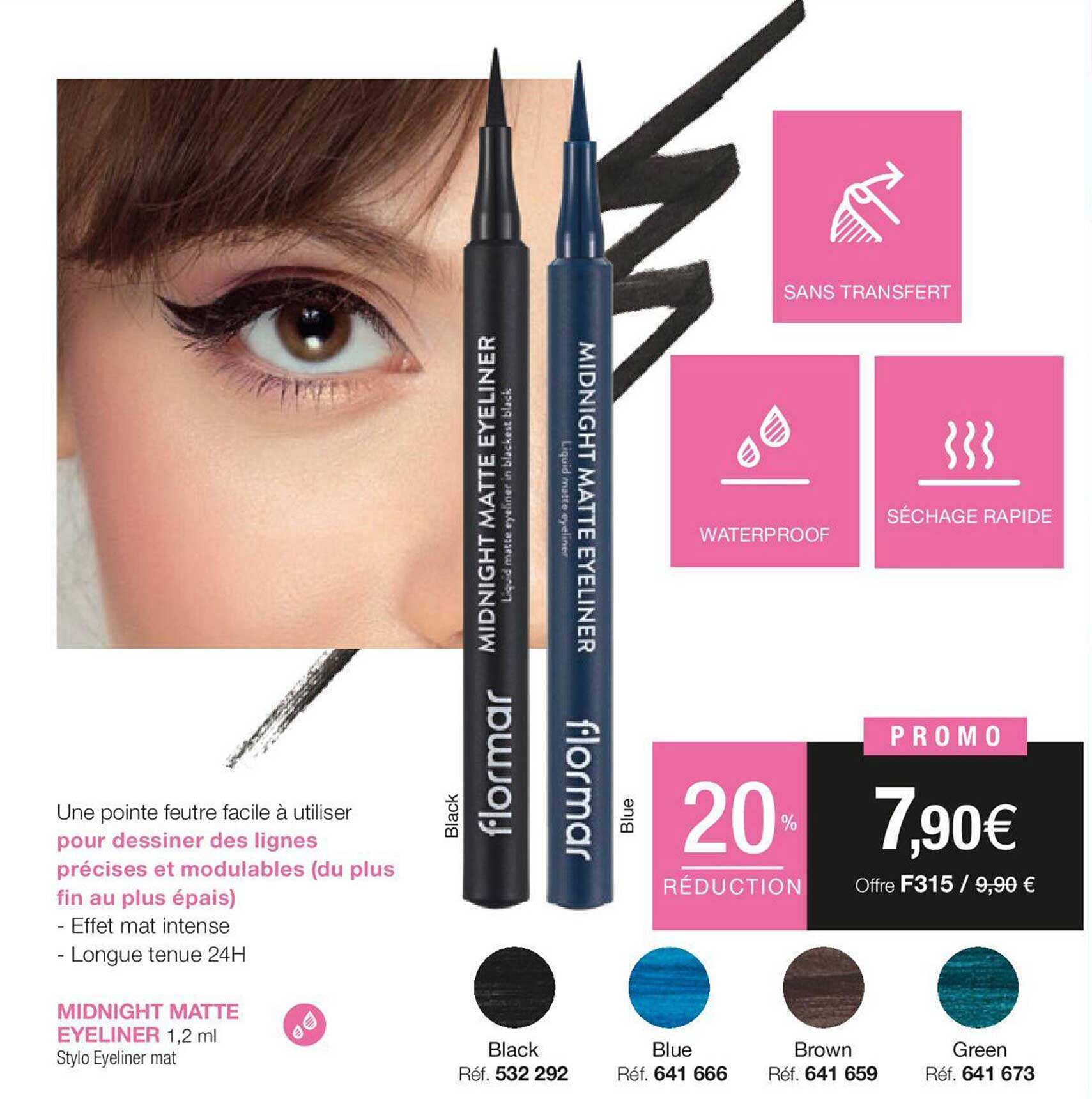 midnight matte eyeliner flormar