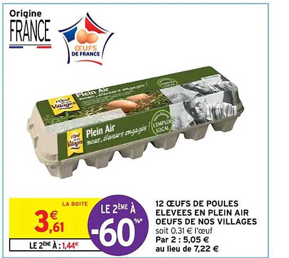 12 Oeufs De Poules élevées En Plein Air œufs De Nos Villages