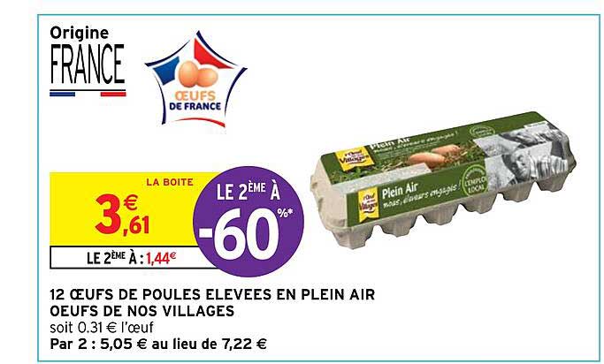 12 œufs de poules élevées en plein air œufs de nos villages