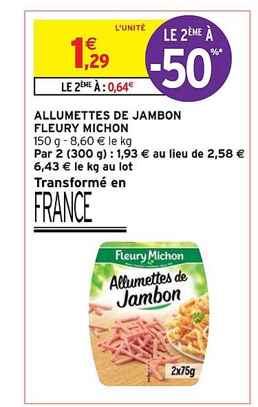 allumettes de jambon fleury michon
