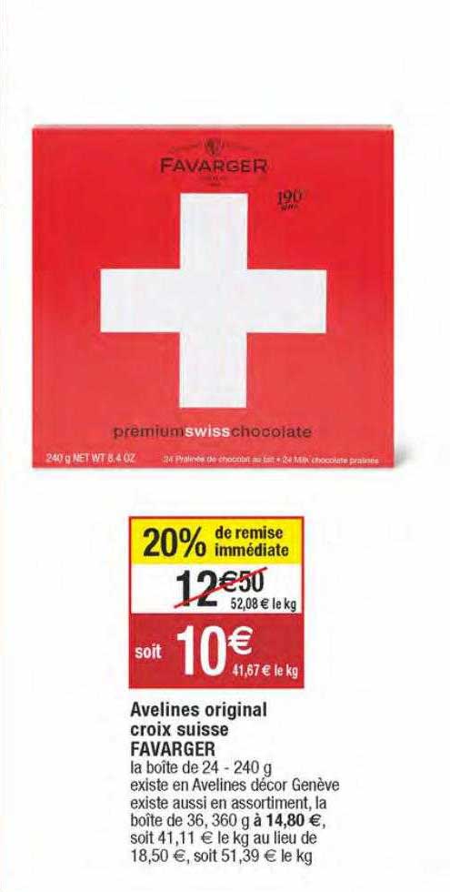 avelines original croix suisse favarger