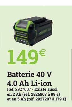 batterie 40 v 4.0 ah li-ion