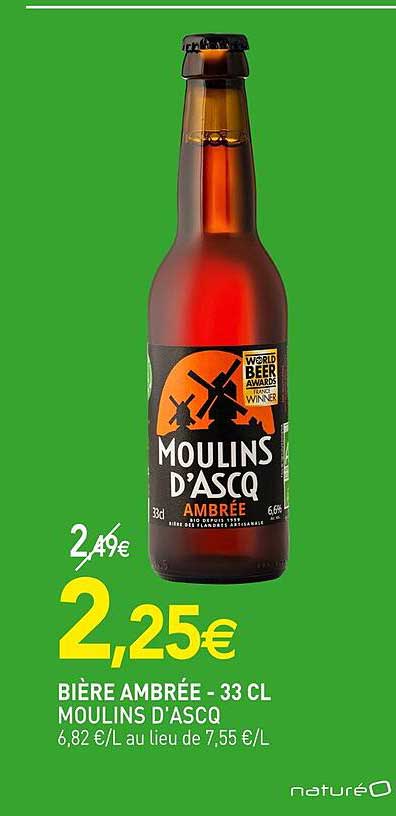 Bière Ambrée - 33 Cl Moulins D'ascq