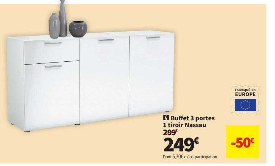 Buffet 3 Portes 1 Tiroir Nassau