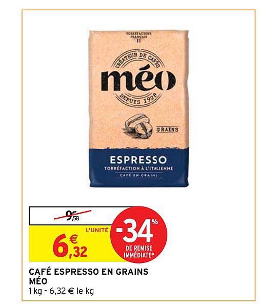 Café Espresso En Grains Méo
