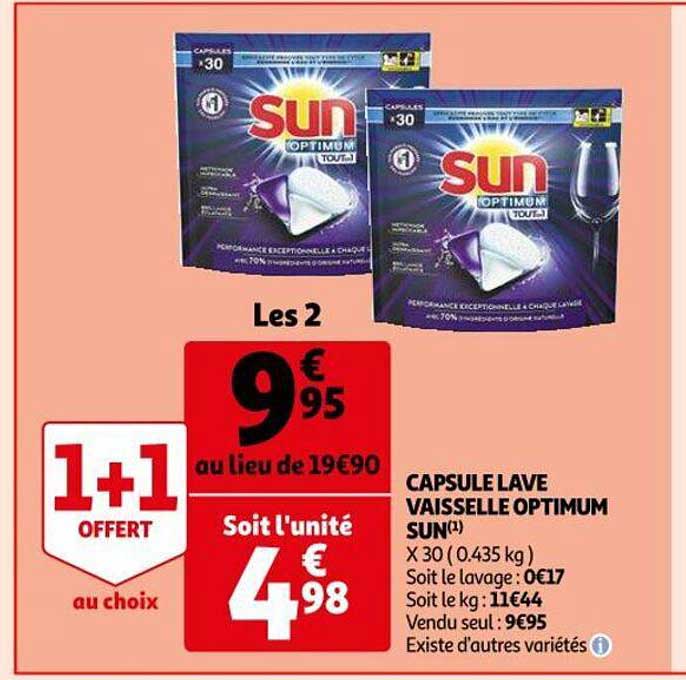 capsule lave vaisselle optimum sun