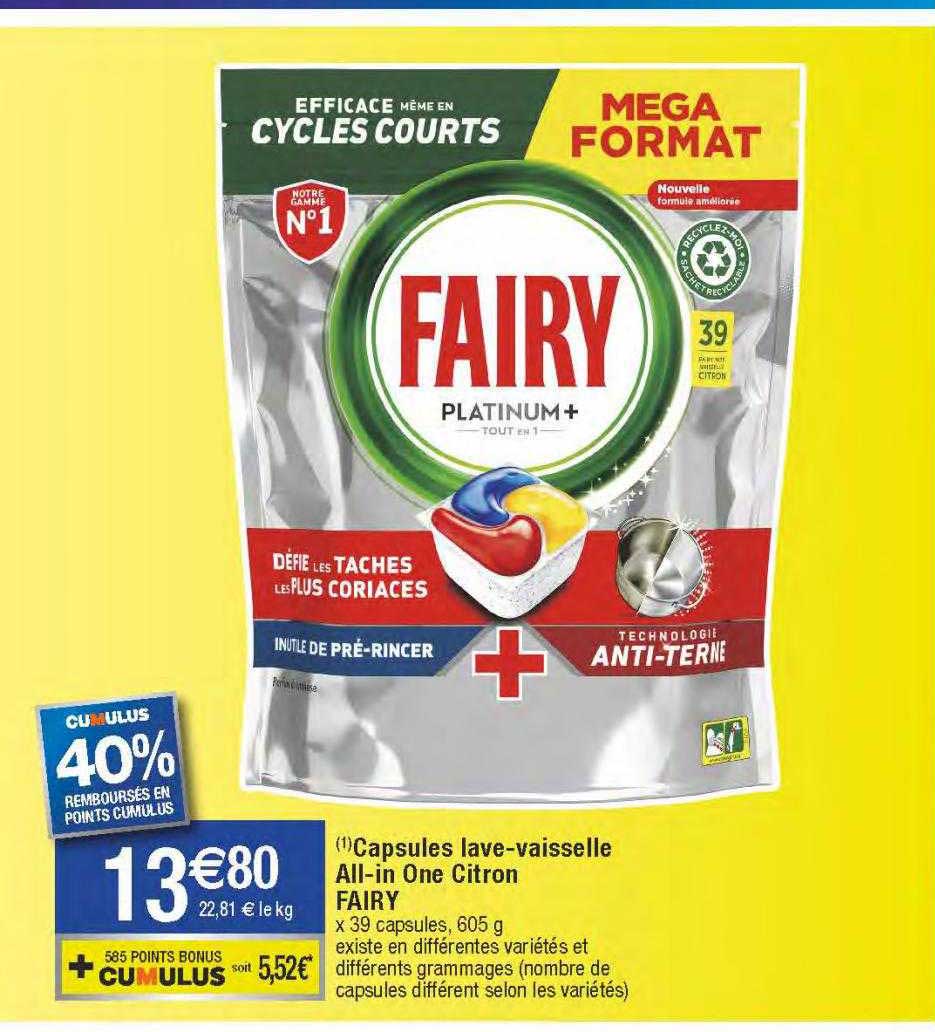 capsules lave-vaisselle all-in one citron fairy