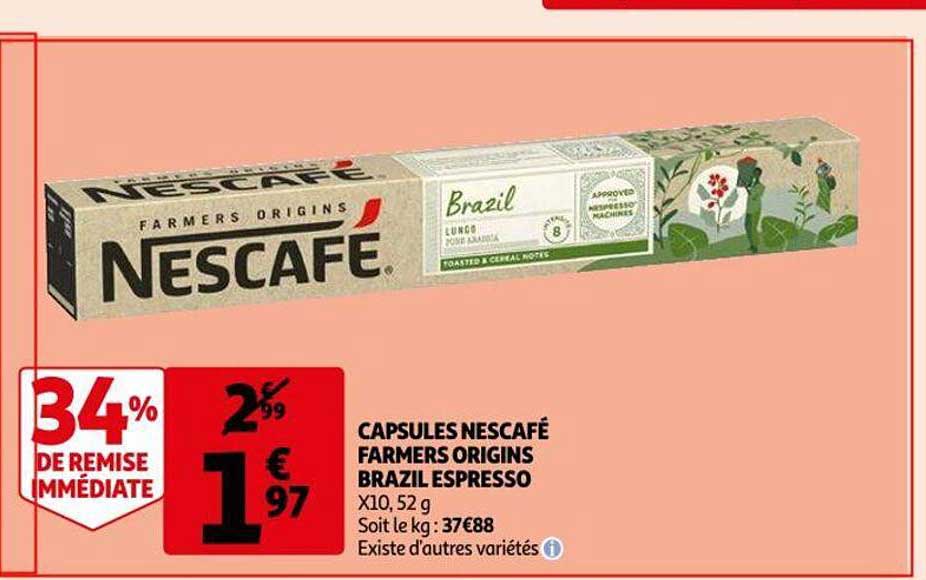 capsules nescafé farmers origins brazil espresso