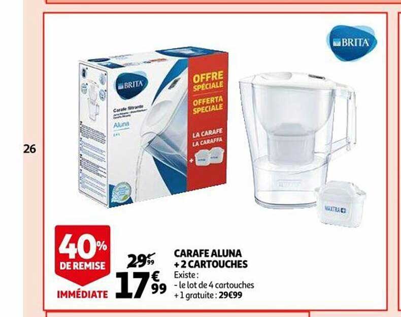 Carafe Aluna + 2 Cartouches Brita