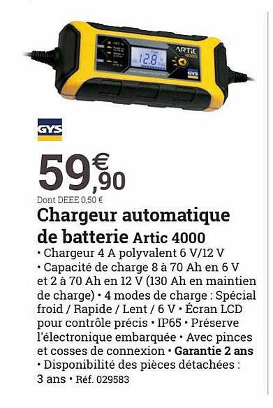 chargeur automatique de batterie artic 4000 gys