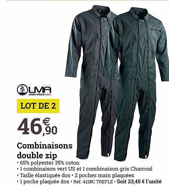 combinaisons double zip livia