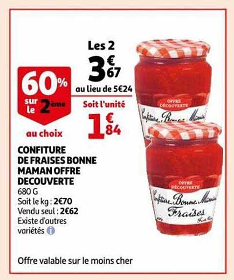 confiture de fraises bonne maman offre découverte