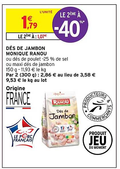 dés de jambon monique ranou