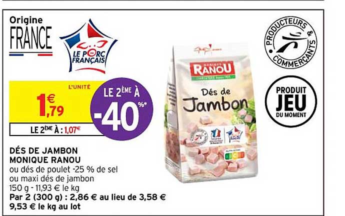dés de jambon monique ranou