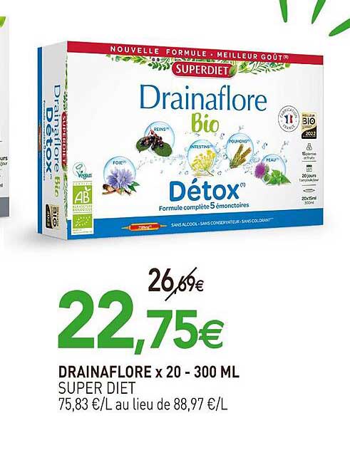 drainaflore x20 - 300 ml super diet