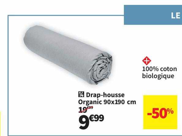 drap-housse organic 90 x 190 cm