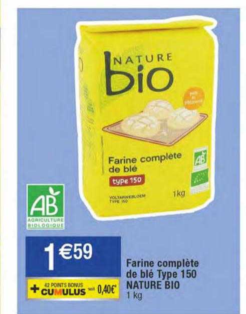 farine complète de blé type 150 nature bio